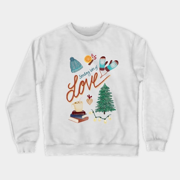 Sending lots of love Crewneck Sweatshirt by Claudia-Brueggen